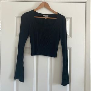 Asos long bell sleeve cropped top size US4